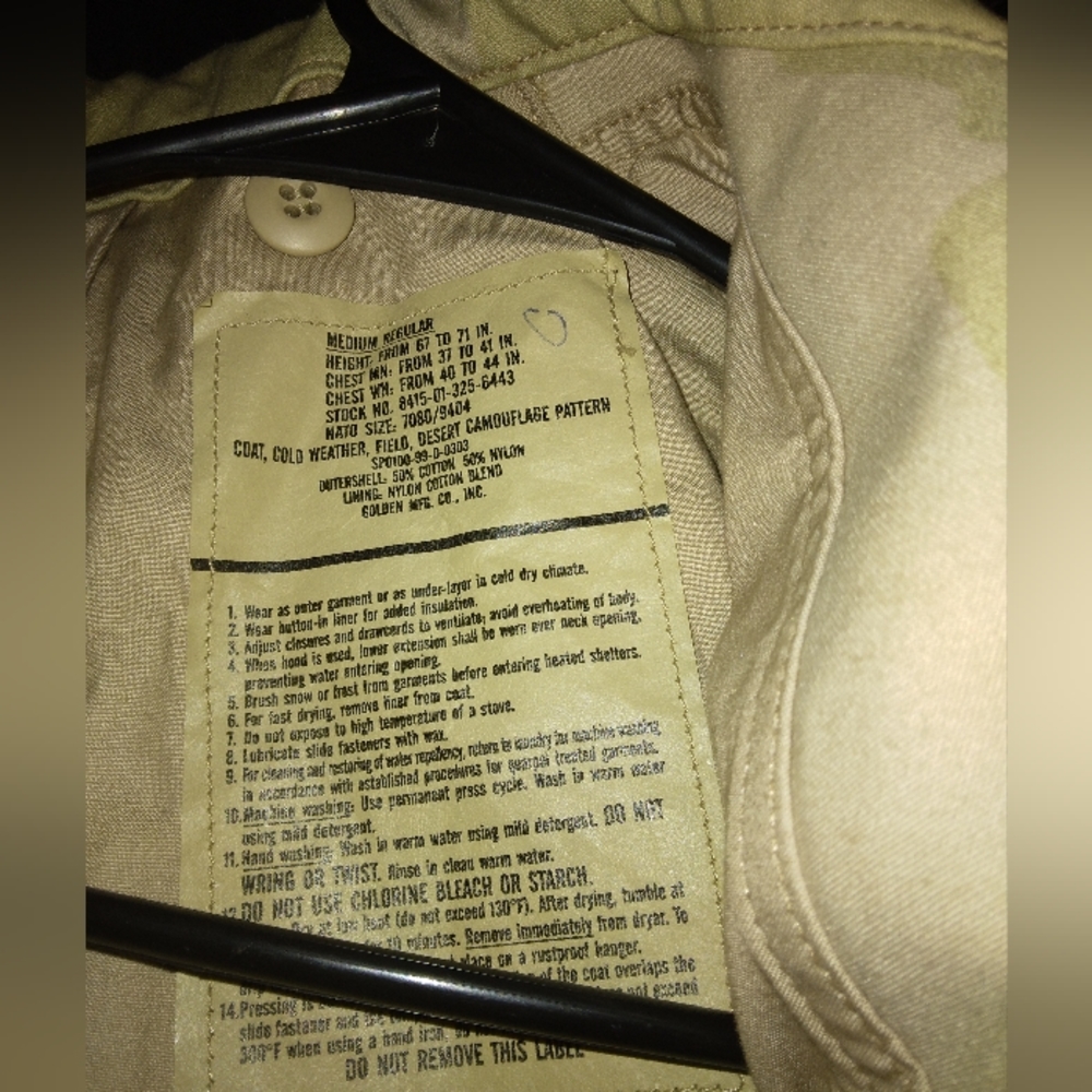 Military men's cold weather coat